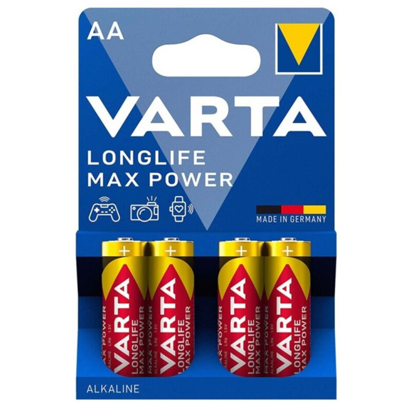 VARTA - MAX POWER ALKALINE BATTERY AA LR6 4 UNIT - Amore24